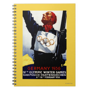 Plakat für die Olympischen Winterspiele 1936 Notizblock