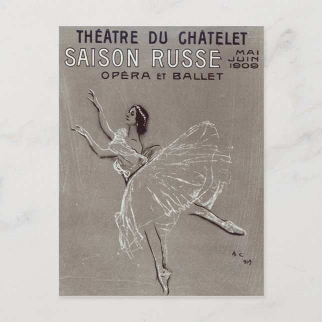 Plakat für die "Saison Russe" Postkarte (Vorderseite)
