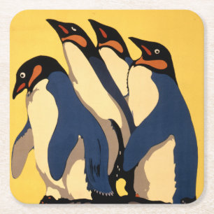 Plakat für die U-Bahn-Verbindung zum Londoner Zoo Rechteckiger Pappuntersetzer