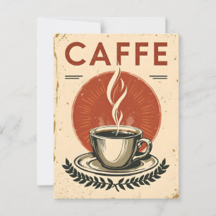 Plakat für ein Kaffeehaus im Vintage-Stil Postkarte