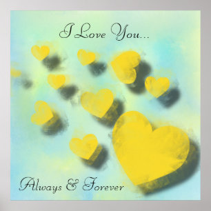 Plakat für gesatterte Herzen