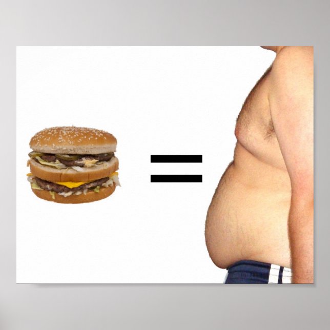 Plakat für Gewichtsabnahme Fast Food Gesunde Ernäh (Vorne)