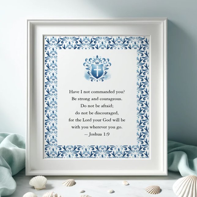 Plakat für Inspirationsbibliotheken (Bible verse inspirational poster in shades of blue)