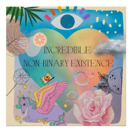 Plakat für nichtbinäre Transgender-Einhorn Poster
