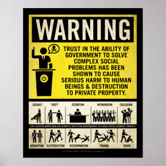 Plakat für Regierungswarnung