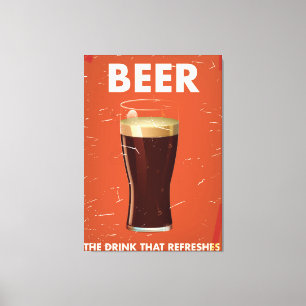 Plakat für Vintage-Bierwerbung. Leinwanddruck
