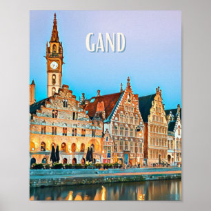 Plakat Gand Belgien Foto Vintage