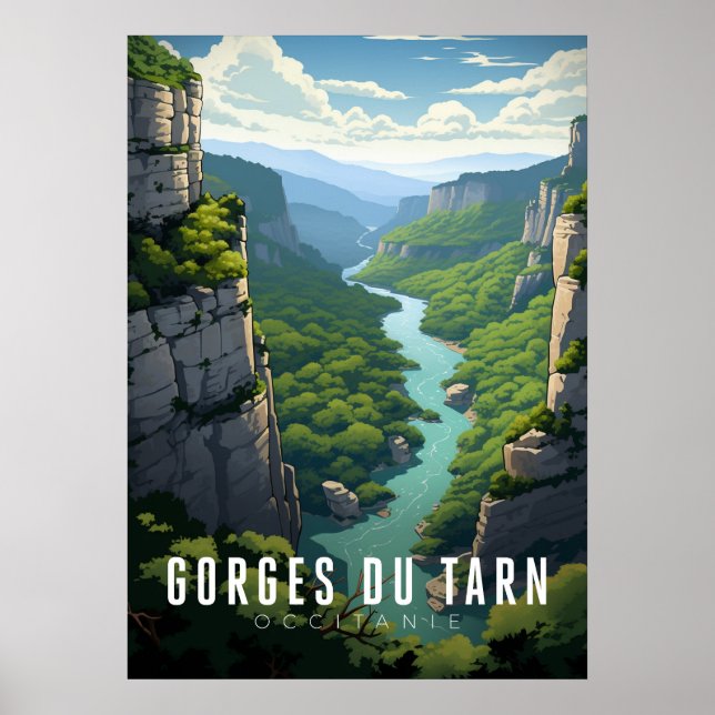 Plakat Gorges du Tarn - Frankreich - Illustration (Vorne)