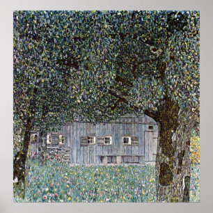 Plakat Gustav Klimt ~ Bauernhof-Häuser