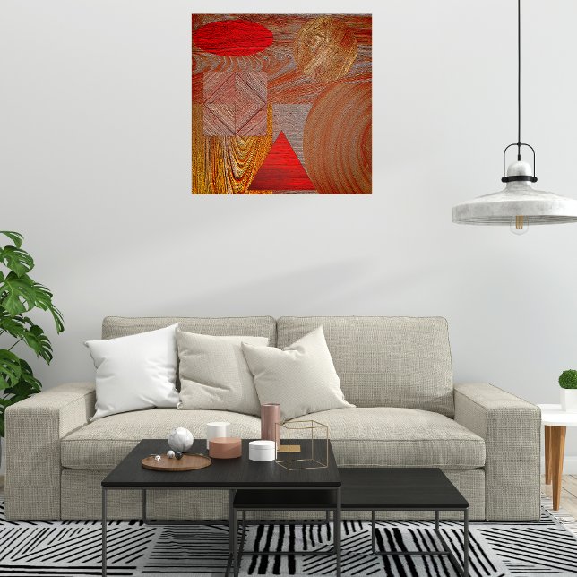 Plakat Holz - texturierte geometrische Formen (Von Creator hochgeladen)