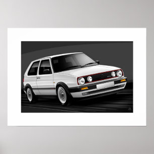 Plakat-Illustration des Golf-GTI mk2 Poster