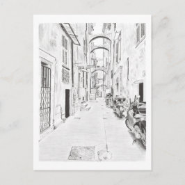Plakat Italienische Schmalstraße Postkarte