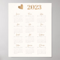Plakat Kalender 2023 HERZ Französische Fassung
