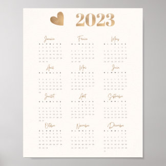 Plakat Kalender 2023 HERZ Französische Fassung