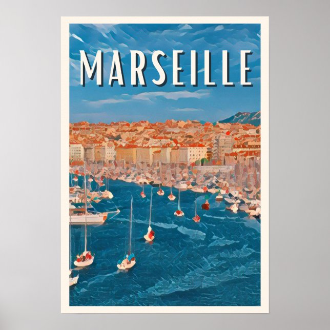 Plakat Marseille Foto Vintage (Vorne)