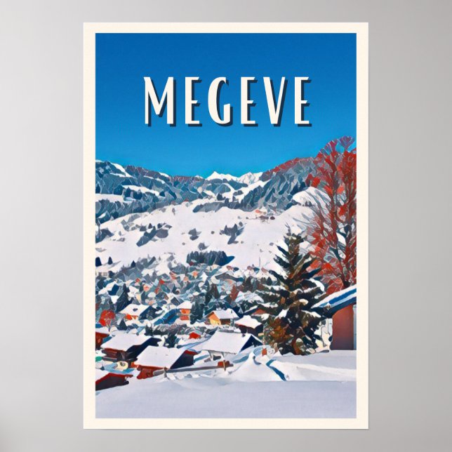 Plakat Megève Skistation (Vorne)