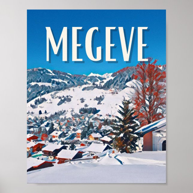 Plakat Megève Skistation (Vorne)