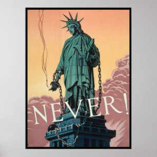Plakat mit amerikanischer WWII Propaganda