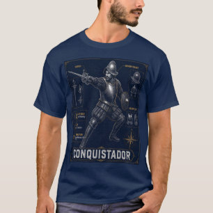 Plakat mit Blaupause eines Konquistadors T-Shirt