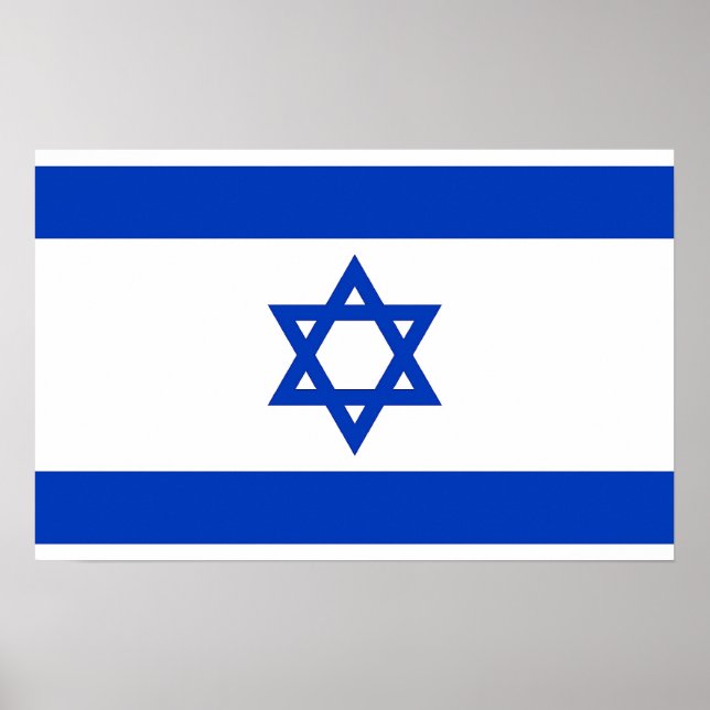 Plakat mit der Flagge Israels (Vorne)