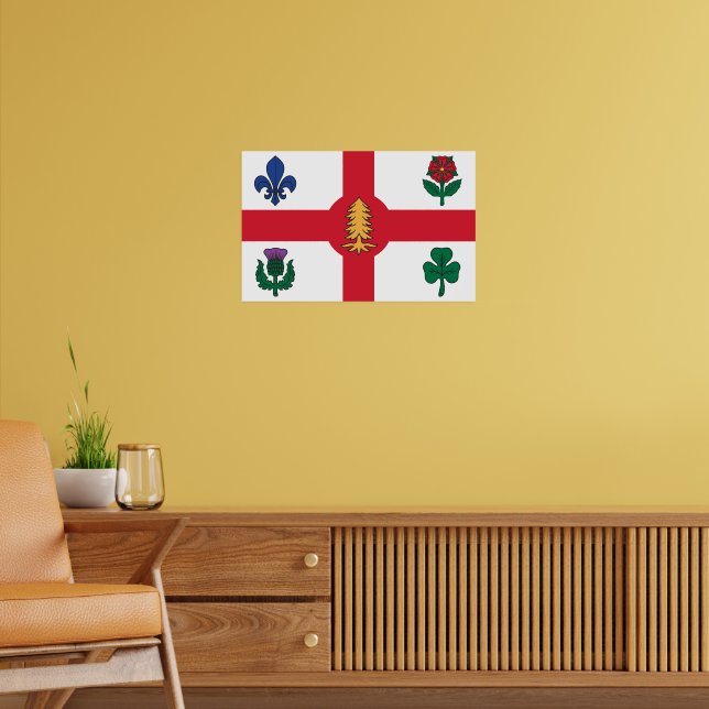 Plakat mit der Flagge von Montreal, Kanada (Wohnzimmer 2)
