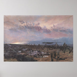 Plakat mit Jean Baptiste E. Detaille Painting