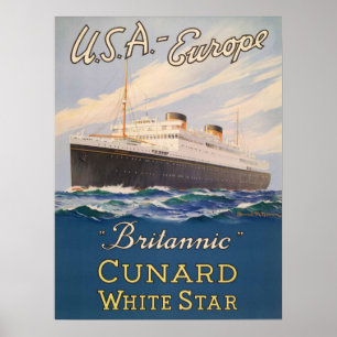 Plakat mit Kreuzfahrtschiff-Werbeplakat