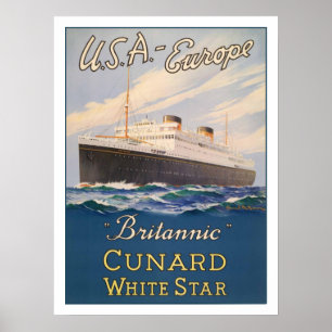 Plakat mit Kreuzfahrtschiff-Werbeposter