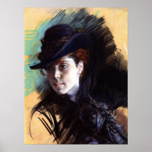 Plakat mit Malerei Giovanni Boldini