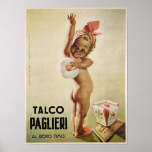 Plakat mit niedlichem Baby auf Vintagem