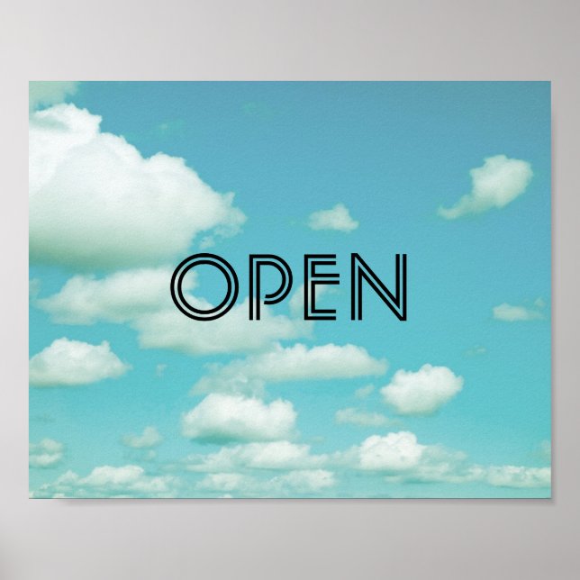 Plakat mit offenen Zeichen für die Kunst des blaue (Vorne)