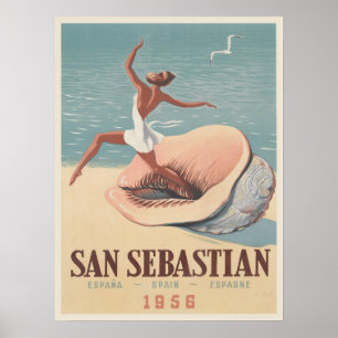 Plakat mit San Sebastian Werbeaufdruck