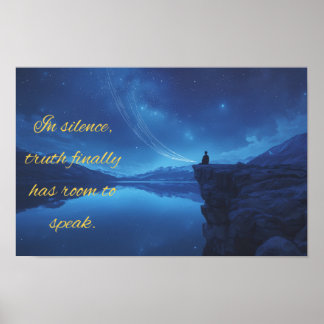 Plakat mit Zitat über Stille