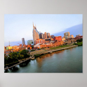 Plakat Nashvilles, Tennessee Skyline-#1