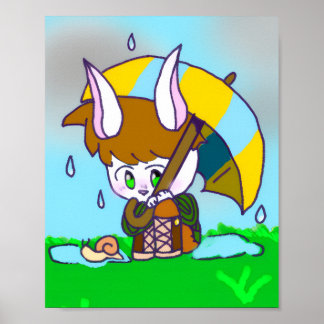 Plakat, niedlicher Originalcharakter, Hase Poster