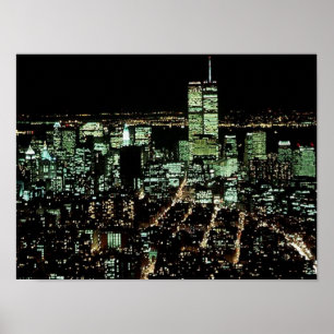 PLAKAT NYC~ in der Memoriam ~ Twin Tower-Nacht