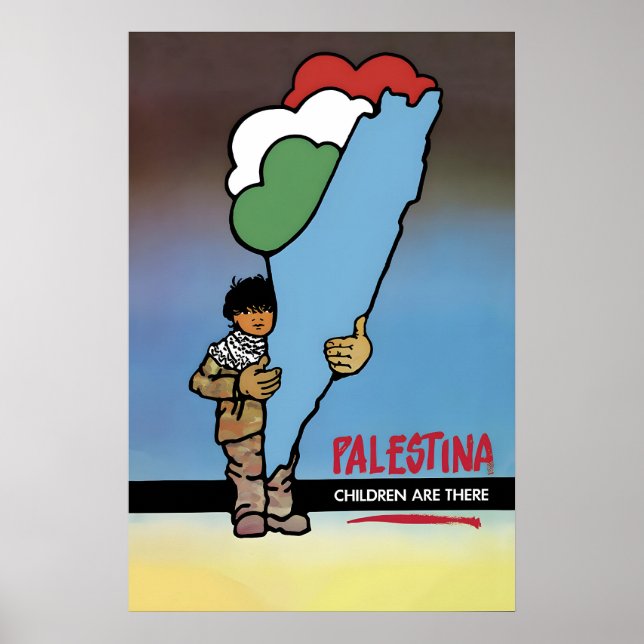 Plakat Palästina - Kinder sind dort (Vorne)