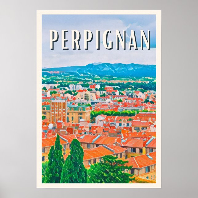 Plakat Perpignan Foto Vintage (Vorne)