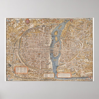 Plakat Plan Alt Paris Truschet und Hoyau 1553