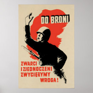 Plakat Polen An die Waffen! Vereint werden wir bes