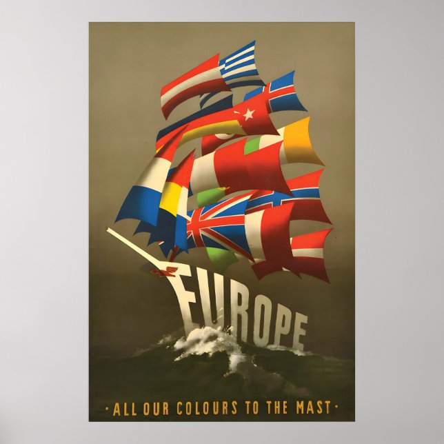 Plakat Pro-Europa Alle Farben auf dem Mast (Vorne)
