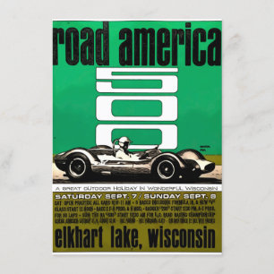 Plakat, Race Amerika 500, Elkhart Lake, Einladung