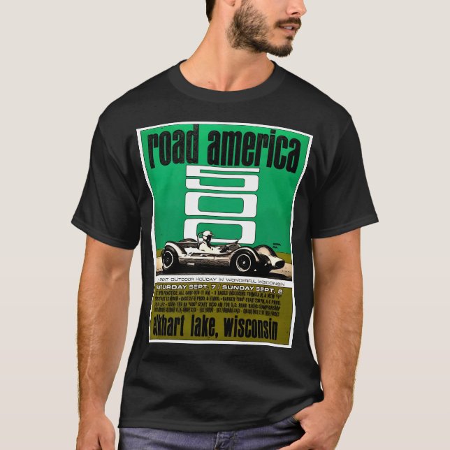 Plakat - Road Amerika 500, Race, Elkhart Lake T-Shirt (Vorderseite)