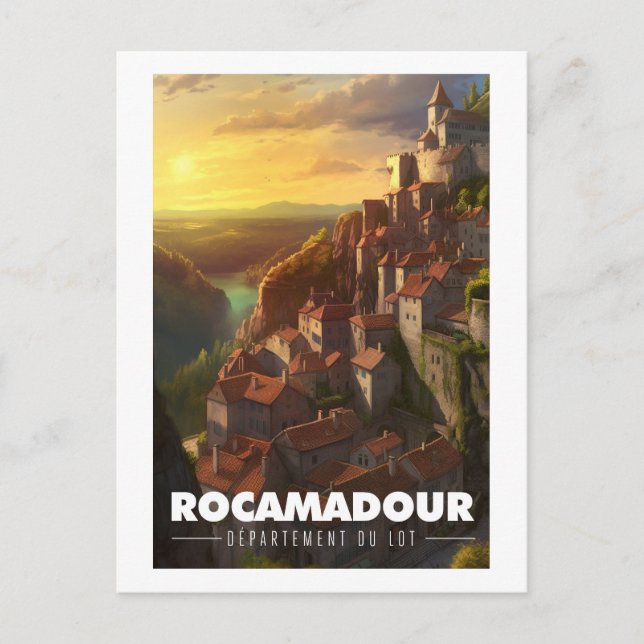 Plakat Rocamadour - Frankreich - Departement Lot - Postkarte (Vorderseite)