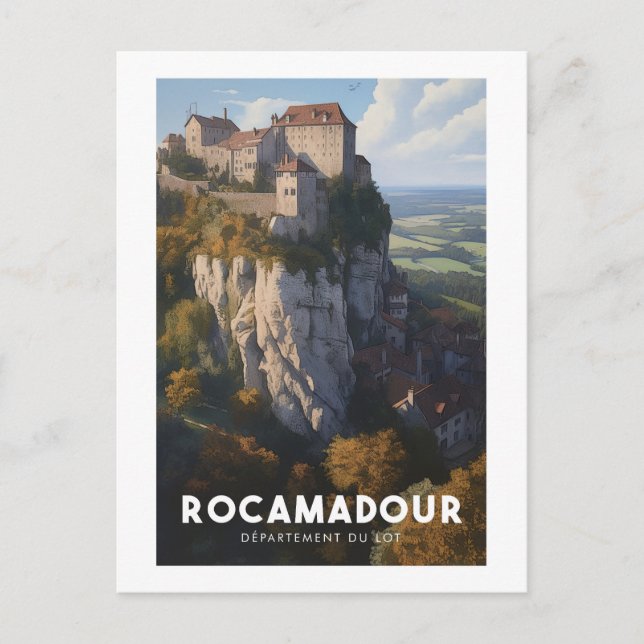 Plakat Rocamadour - Frankreich - Departement Lot - Postkarte (Vorderseite)