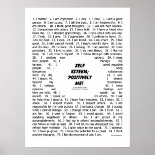 Plakat: "Selbst Esteem_Positively ich " Poster