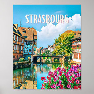 Plakat Straßburg Foto Vintage