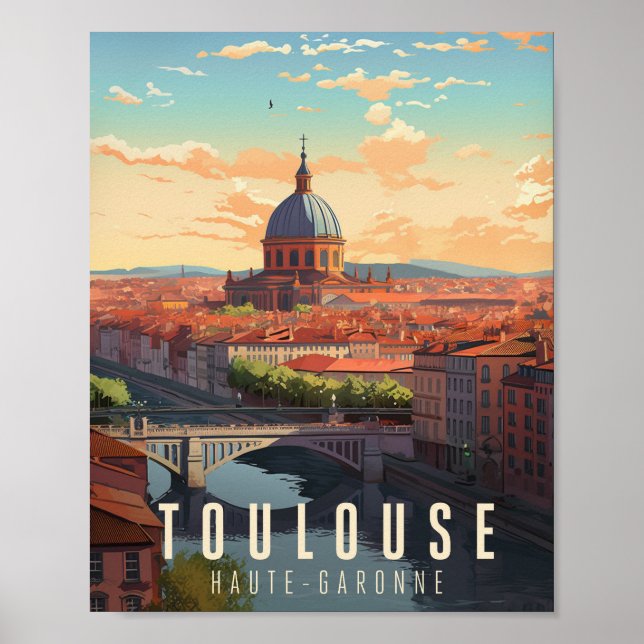 Plakat Toulouse - Frankreich - Illustration (Vorne)