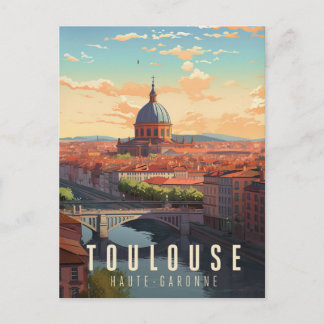 Plakat Toulouse - Frankreich - Illustration Postkarte