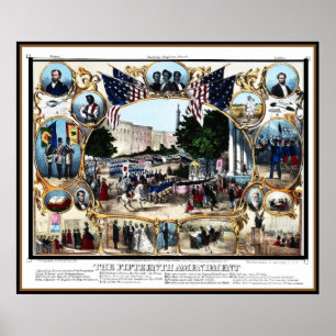 Plakat Vintage 15. Zusatzartikel-Feier 1870